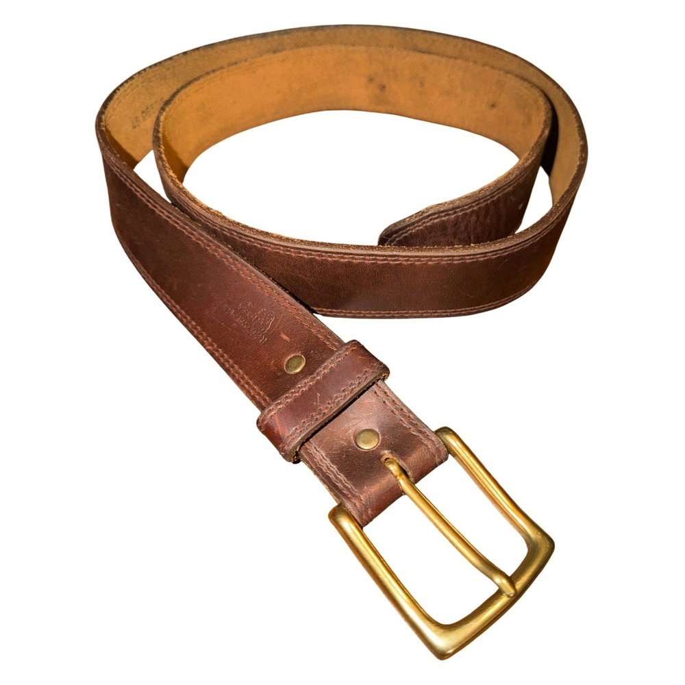 Red Wing Brown Leather Belt‎ Brass Buckle USA Made Heritage Workwear Size 46